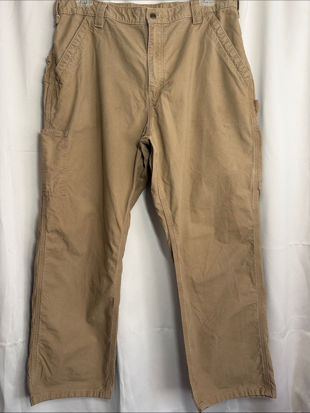 Carhartt Men’s Loose Original Fit Khaki Carpenter Work Pants 38 x 30